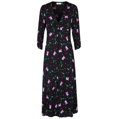 Shop Rixo London Katie Floral-print Midi Dress In Multicoloured
