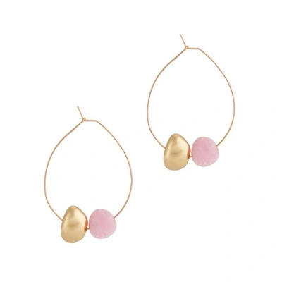 Shop Dinosaur Designs Gold-tone Hoop Earrings In Light Pink