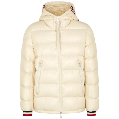 Shop Moncler Alberic Ecru Quilted Shell Coat In Off White