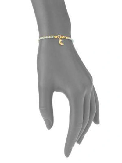 Shop Astley Clarke 18k Goldplated Amazonite & White Sapphire Moon Bracelet
