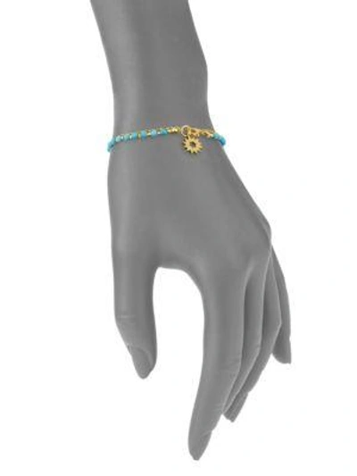 Shop Astley Clarke 18k Goldplated Turquoise & White Sapphire Sun Bracelet