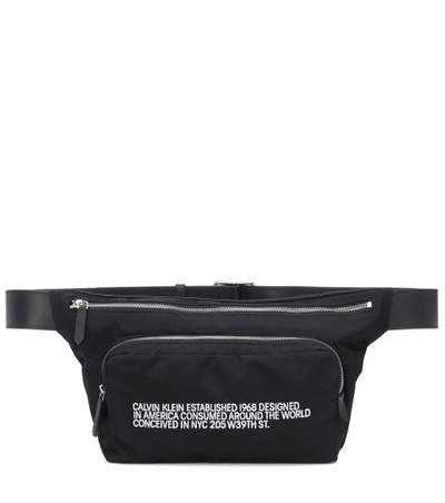 Shop Calvin Klein 205w39nyc Leather-trimmed Belt Bag In Black