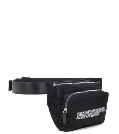 Shop Calvin Klein 205w39nyc Leather-trimmed Belt Bag In Black
