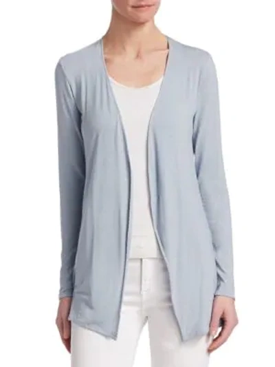 Shop Majestic Soft Touch Open Cardigan In Parisan Blue