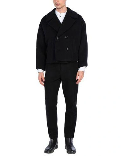 Shop Yohji Yamamoto Coat In Black