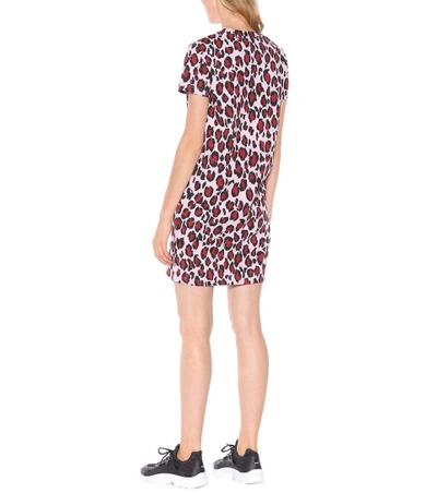 Shop Kenzo Leopard Cotton T-shirt Dress In Pink