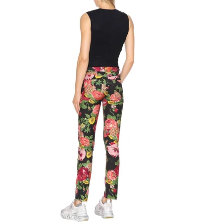 Shop Junya Watanabe Floral-printed Cotton Pants In Black