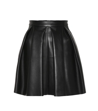 Shop David Koma Leather Miniskirt In Black