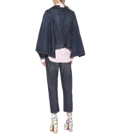 Shop Junya Watanabe Denim Cape In Blue