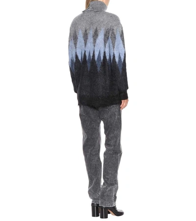 Shop Junya Watanabe Turtleneck Wool-blend Sweater In Grey