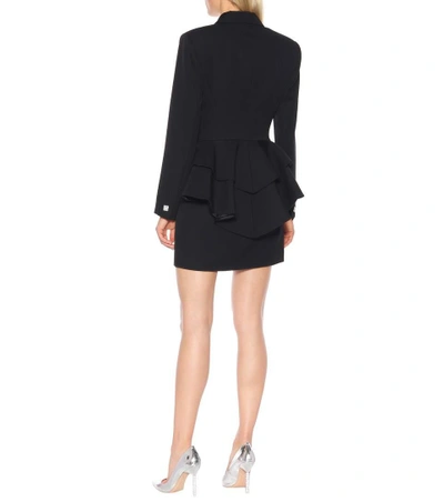 Shop Alessandra Rich Embellished Wool Tuxedo Jacket In Black
