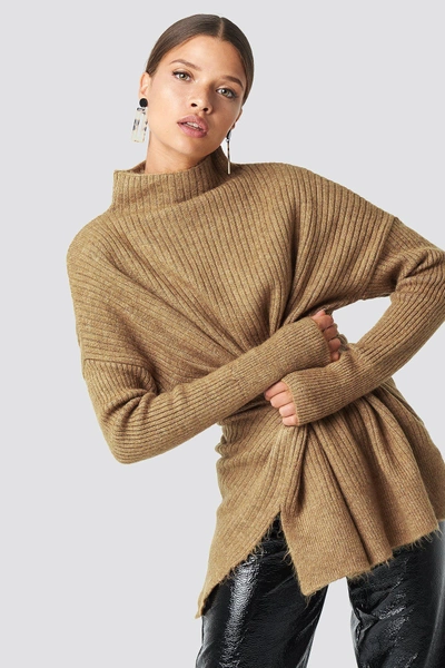 Shop Trendyol Vertical Collar Sweater - Brown