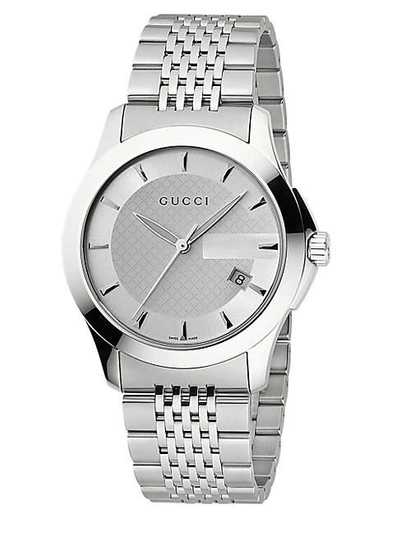 Shop Gucci G-timeless Collection Watch/silver Dial