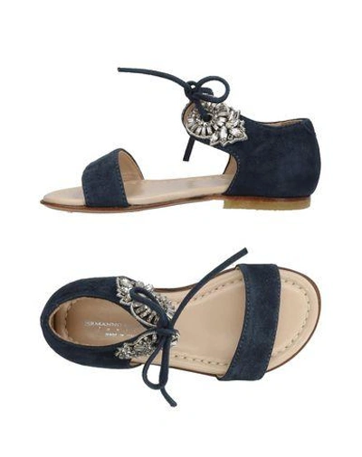 Shop Ermanno Scervino Junior Sandals In Dark Blue