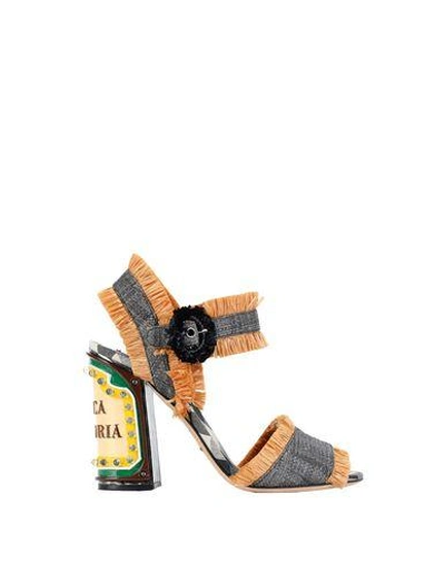 Shop Dolce & Gabbana Sandals In Grey