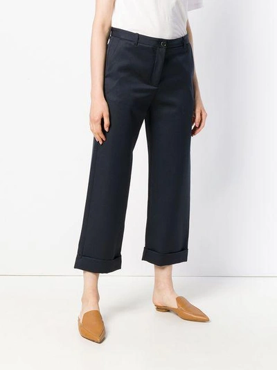 Shop Nine In The Morning Cropped Trousers In Blue