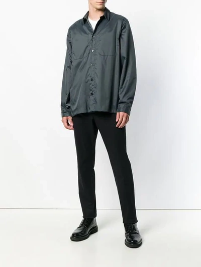 Shop Jil Sander Upside-down Stitch Shirt In Grey