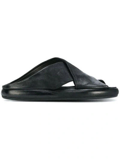 Shop Marsèll Nappa Crossover Sandals In Black
