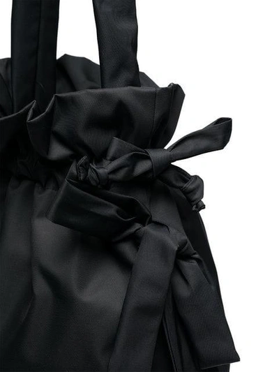 Shop Simone Rocha Black Bow-detail Taffeta Shoulder Bag