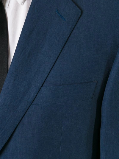 Shop Canali Single-breasted Two-piece Suit In Blue