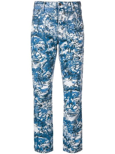 Shop Off-white Printed Jeans - Blue