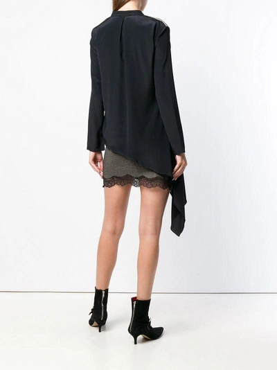 Shop Patrizia Pepe Draped Shirt - Black