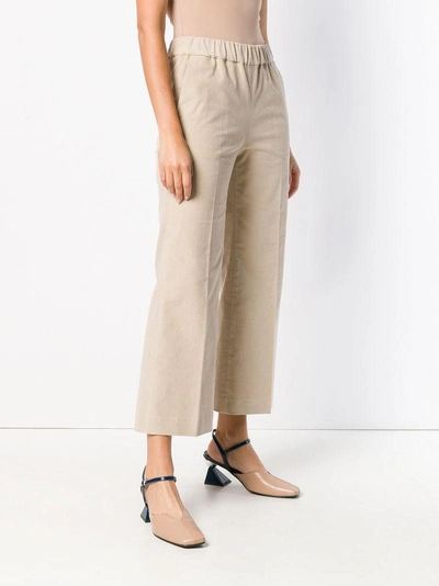 Shop Alberto Biani Elasticated Waist Trousers - Neutrals In Nude & Neutrals