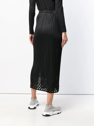 Shop Issey Miyake Pleats Please By  Dots Lace Skirt - Black