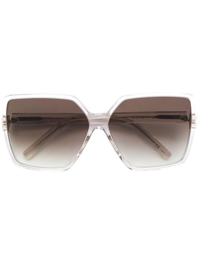 Shop Saint Laurent Eyewear Betty Oversized Sunglasses - White