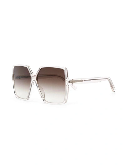 Shop Saint Laurent Eyewear Betty Oversized Sunglasses - White