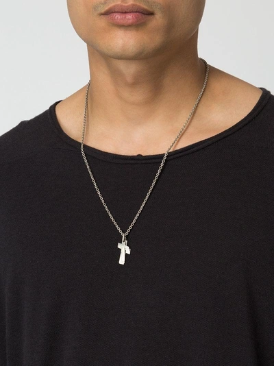 Shop Tobias Wistisen Triple Cross Necklace - Metallic