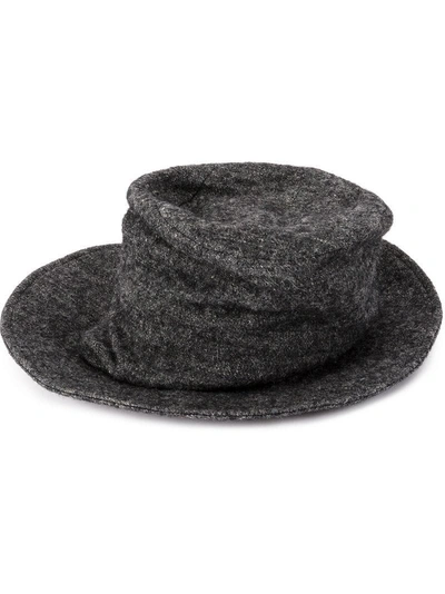 Shop Yohji Yamamoto Wide Brim Hat - Grey
