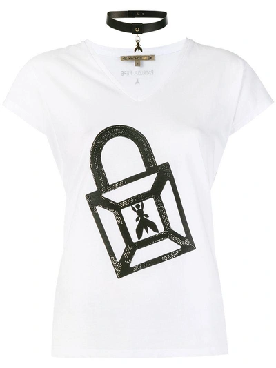 Shop Patrizia Pepe Logo Print T-shirt - White