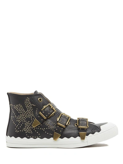 Shop Chloé Kyle Buckled Hi In Black