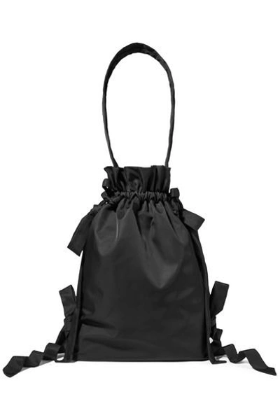 Shop Simone Rocha Bow-embellished Taffeta Tote In Black