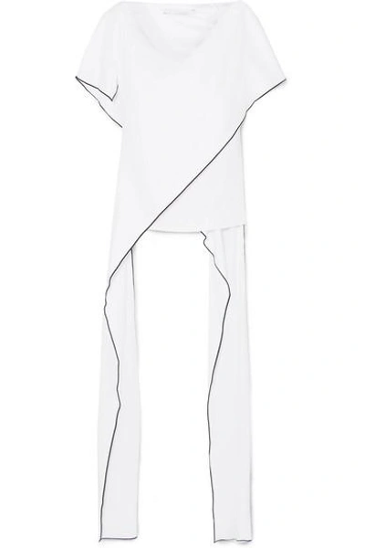 Shop Rosetta Getty Asymmetric Cady Top In White