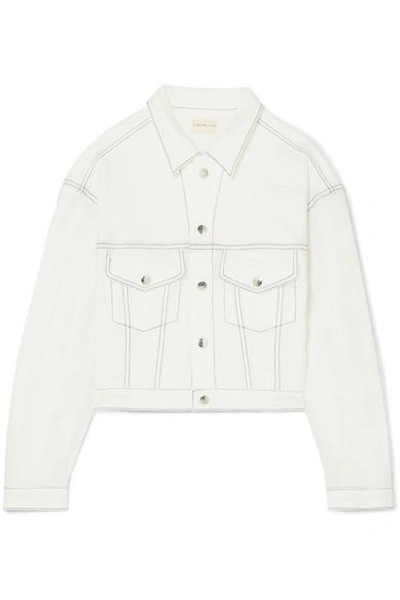 Shop Simon Miller Morgo Cropped Cady Jacket In White