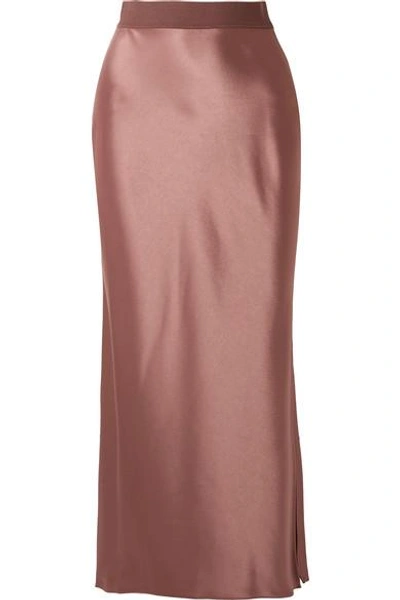 Shop Theory Satin Maxi Skirt In Copper