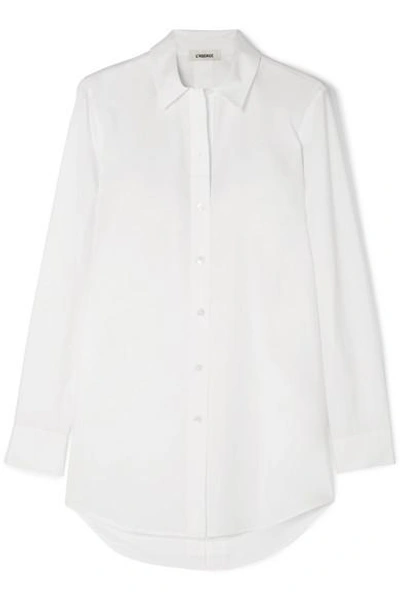 Shop L Agence Layla Cotton-poplin Shirt In White