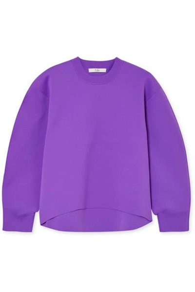 Shop Tibi Stretch-knit Sweatshirt In Purple