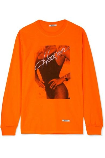 Shop Blouse Double Heaven Printed Cotton-jersey Top In Orange