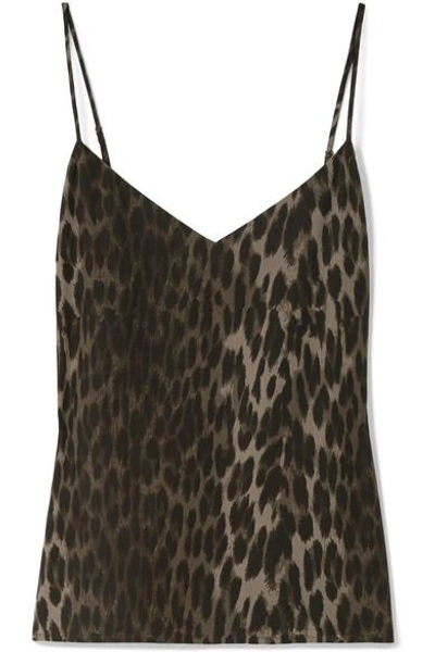 Shop L Agence Jane Leopard-print Silk-crepe Camisole