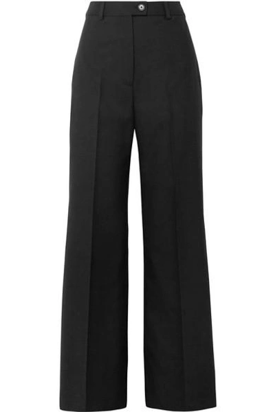 Shop Acne Studios Modern Wool Wide-leg Pants In Black