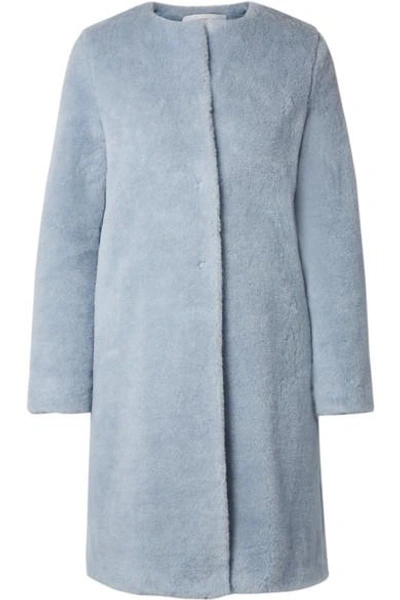 Shop Harris Wharf London Alpaca And Wool-blend Coat In Blue