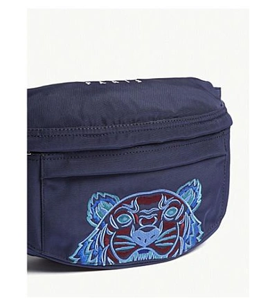 Shop Kenzo Tiger Nylon Bumbag In Navy Blue