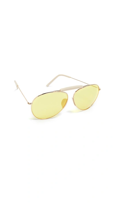 Shop Acne Studios Howard Sunglasses In Pale Yellow/gold