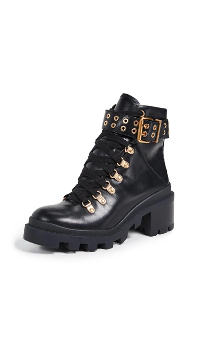 Shop Alice And Olivia Havis Moto Boots In Black