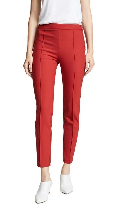 Shop Boutique Moschino Straight Leg Pants In Red