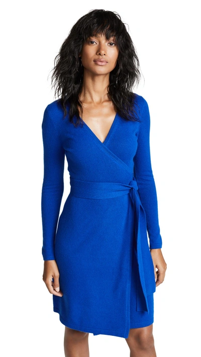 Shop Diane Von Furstenberg Linda Cashmere Wrap Dress In Cobalt