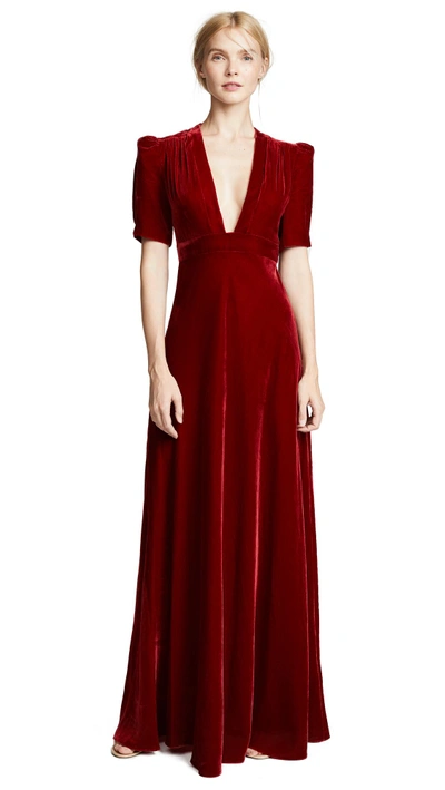 Shop Jill Jill Stuart Short Sleeve Gown In Ruby